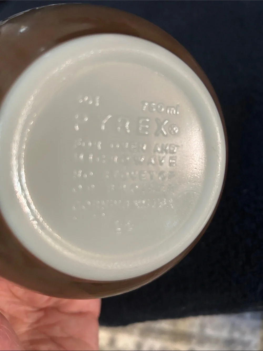 Pyrex Vintage Woodland Brown and White 401 Mixing Bowl